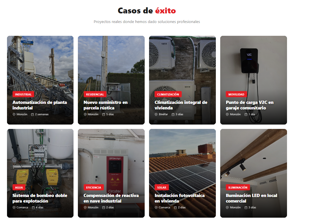 Web profesional SP Instalaciones - ejemplo real de trabajo WebGrow